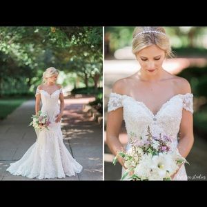 Off the shoulder wedding dress